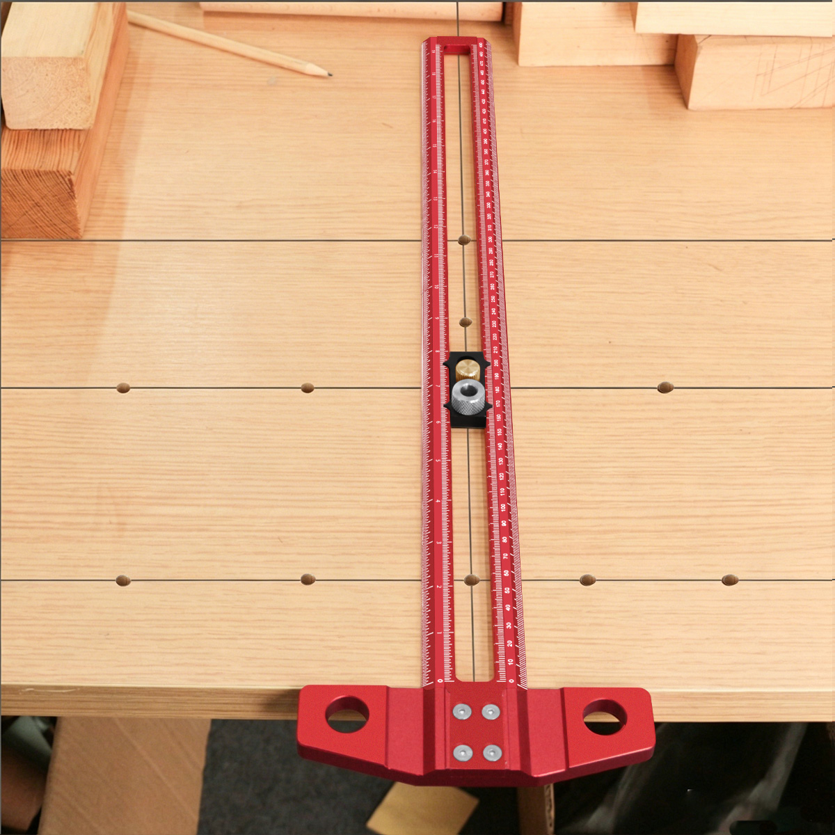 Woodworking Project - Houtbewerkings T-vierkant markeermaat, layout-aftekenliniaal met verstelbare