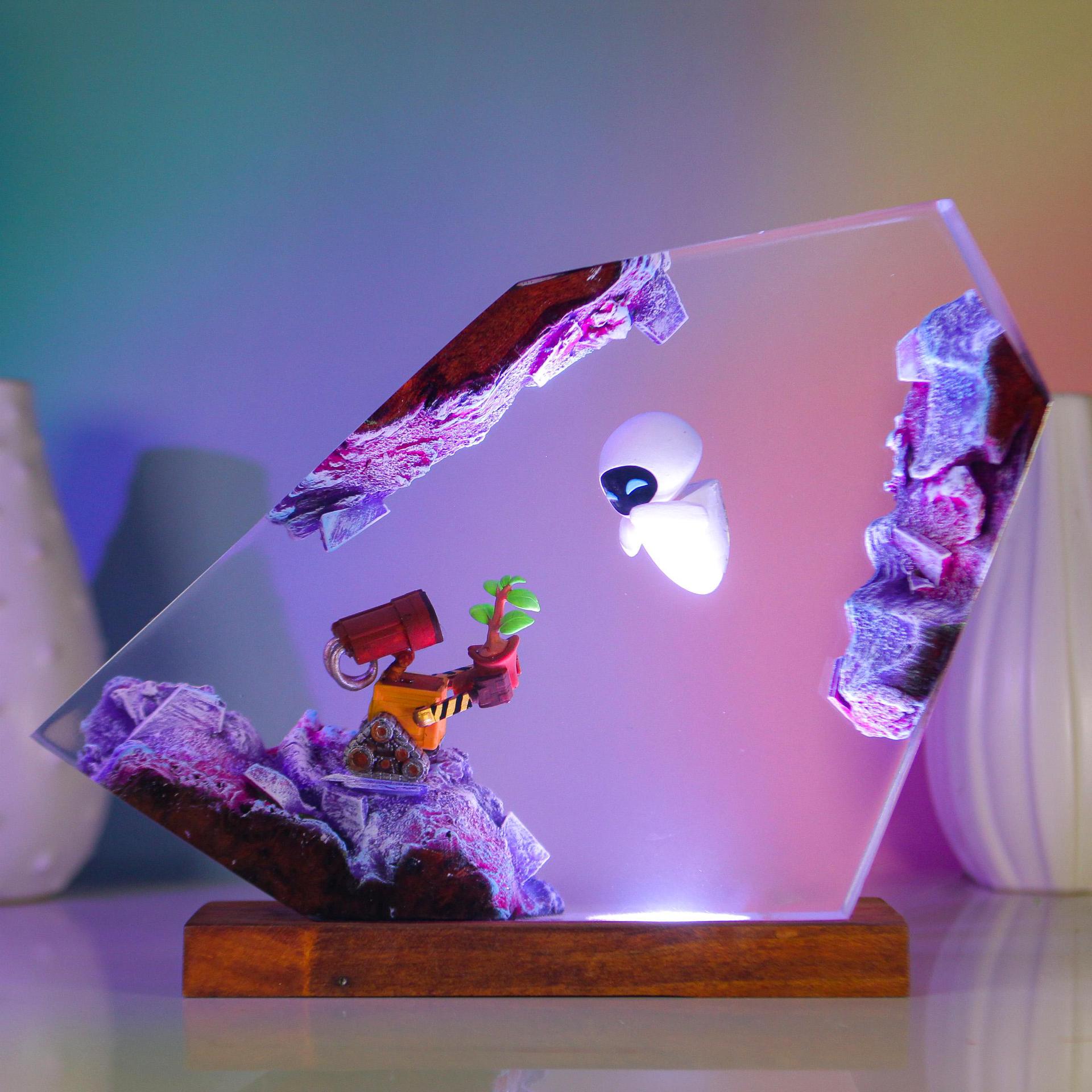 Woodworking Epoxy - Handgemaakte epoxyhars nachtlamp, Wall-E & EVA