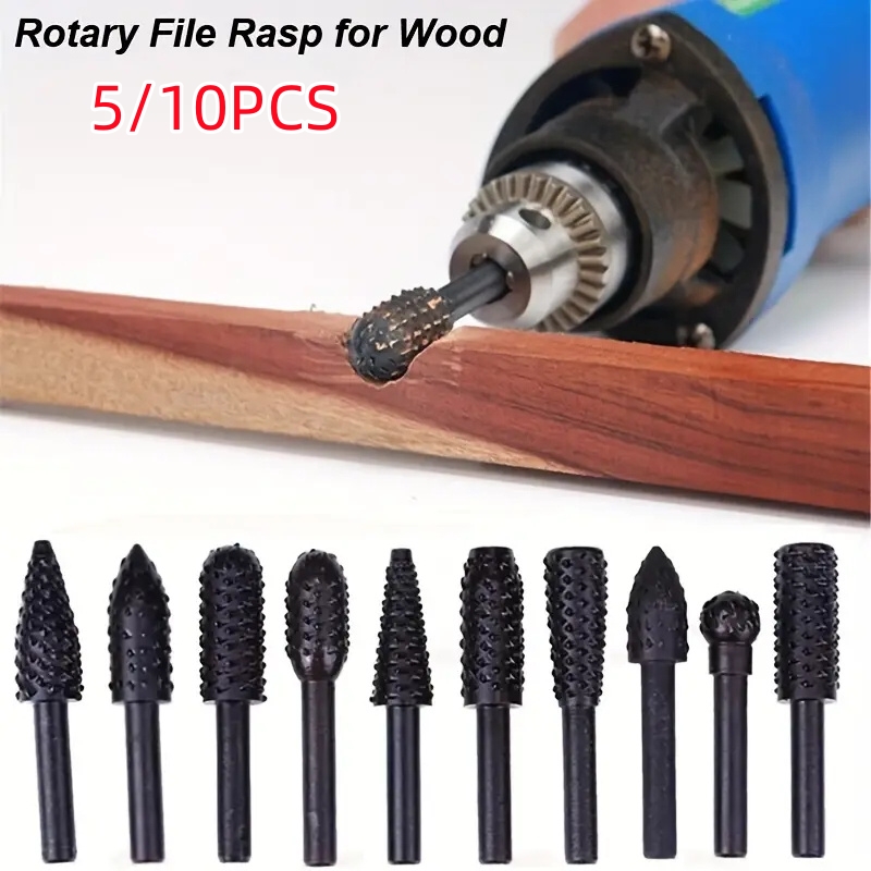 Woodworking Files And Rasps - 5PCS/10PCS 6mm Schacht Rotary Burr Set