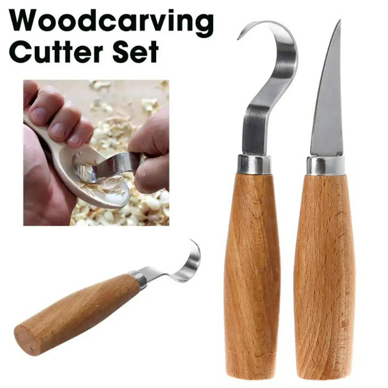 Woodworking For Beginners - Houtsnijmes Beitelhaakmes Snijgereedschap Ergonomische houtbewerkingslepel Duurzaam