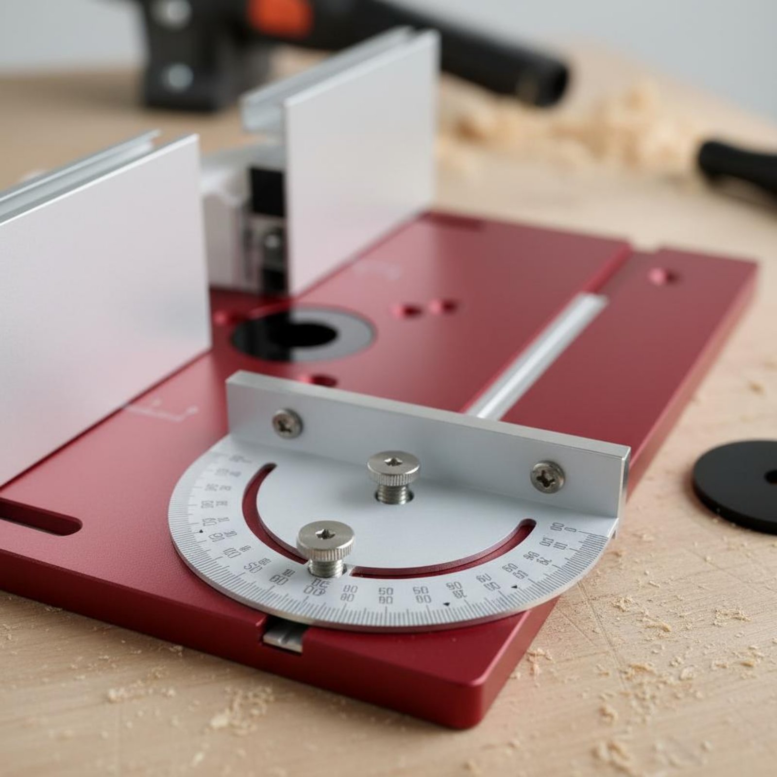 Woodworking Routers - Aluminium router-kiepplaat Nauwkeurige schaal Router-tafelinzetplaat Trimmer