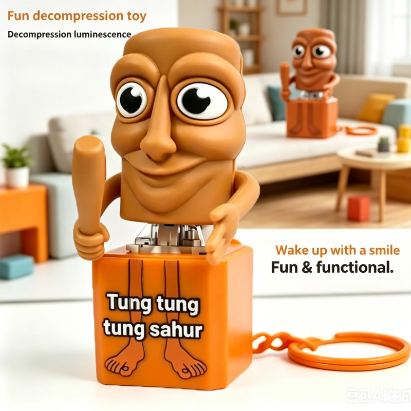 Woodworking For Beginners - Nieuwe Tung Tung Tung Sahur Sleutelhanger