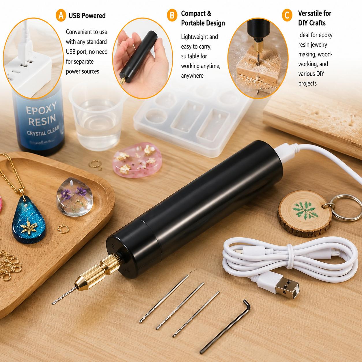 Mini elektrische boormachine U - Woodworking Epoxy recensie en prijs