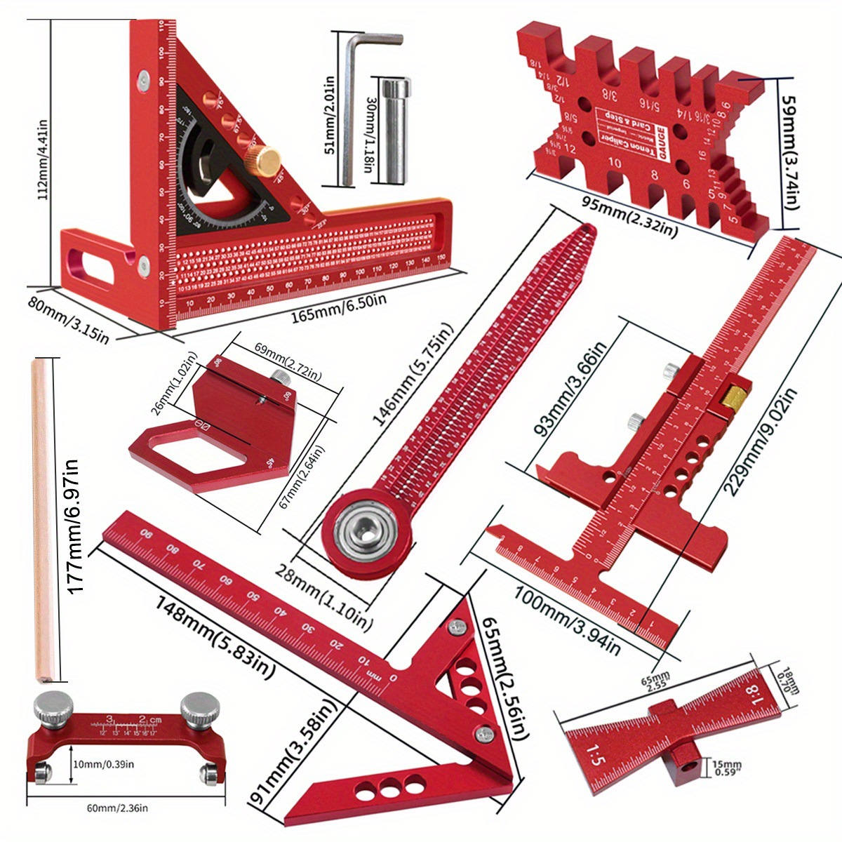10-delige timmermansmeetset me - Woodworking Plans Free recensie en prijs