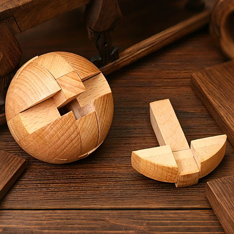 Klassieke houten puzzelbal, ma - Woodworking Hobby recensie en prijs