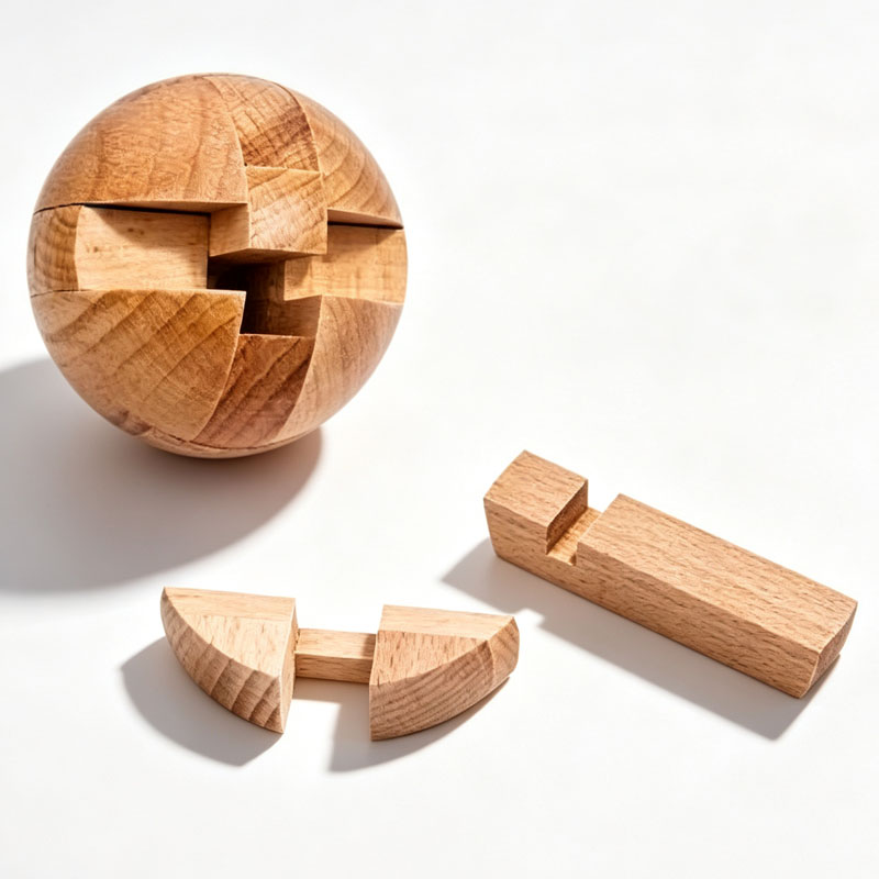 Klassieke houten puzzelbal, ma - Woodworking Hobby recensie en prijs